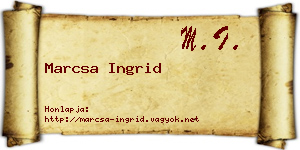 Marcsa Ingrid névjegykártya